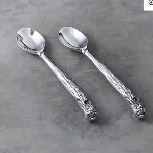 Elegant Silver Salad Serving Set